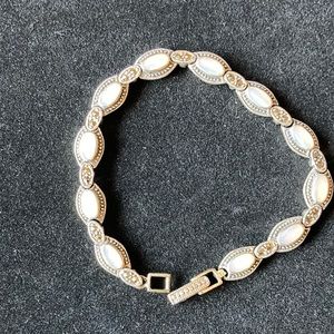 Vintage Sterling Silver & Abalone Bracelet